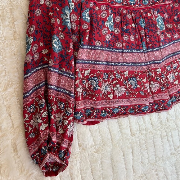 Spell Folk Town Blouse Wine - Picture 15 of 16